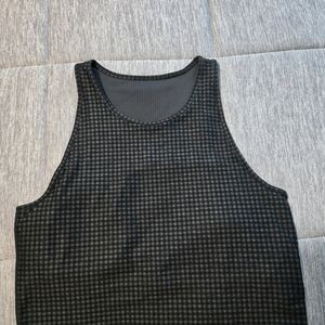 Vuori Black Checkered Tank Top